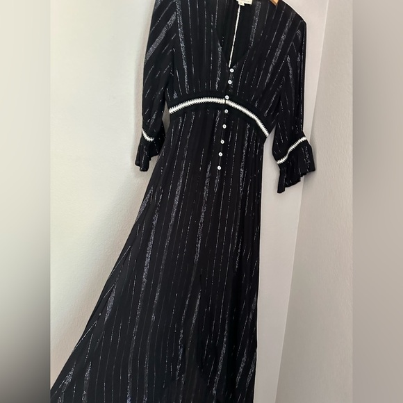 LoveStitch Dress Empire Waist Bohemian Button Front A-Line Maxi, M. Goth, witchy - Picture 11 of 12